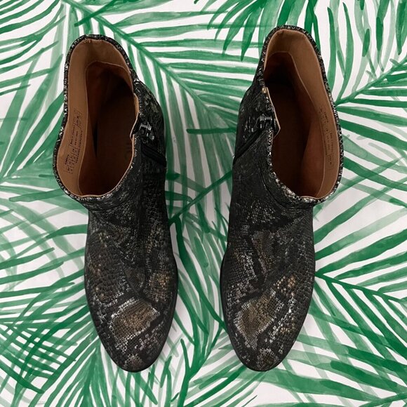 Vionic Kamryn Snake Boa Nubuck Metallic Leather Ankle Boots Size 10 - Picture 8 of 8